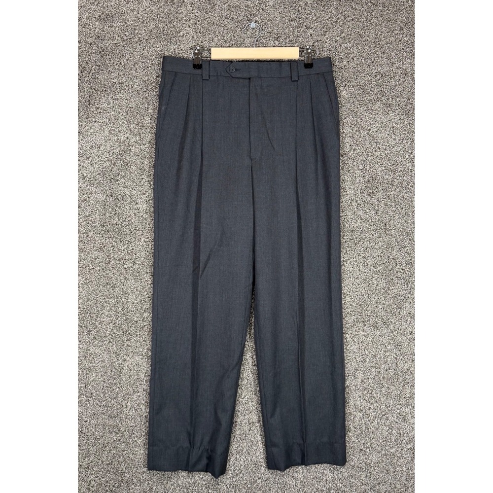Vintage Givenchy Monsieur Dress Pants Mens 34/31 Gray Wool Pleated Made In USA